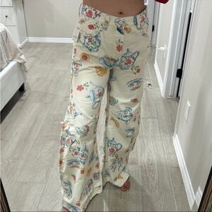We The Free Eden Teapot Croissant Printed High Slouchy Flare Jeans
